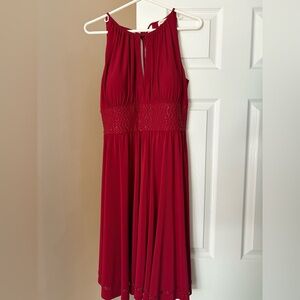 Chic Sleeveless Red Midi Dress